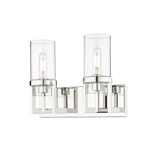 Innovations Utopia 2 Lt 8" Wall Bath, Polished Nickel/Clear