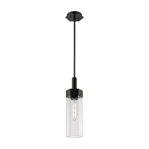 Innovations Claverack 1 Lt 14" Stem Pendant, Black/Clear
