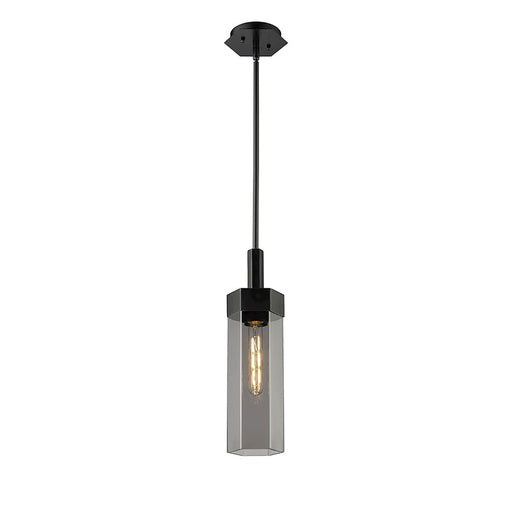 Innovations Claverack 1 Lt 14" Stem Pendant, Black/P Smoke