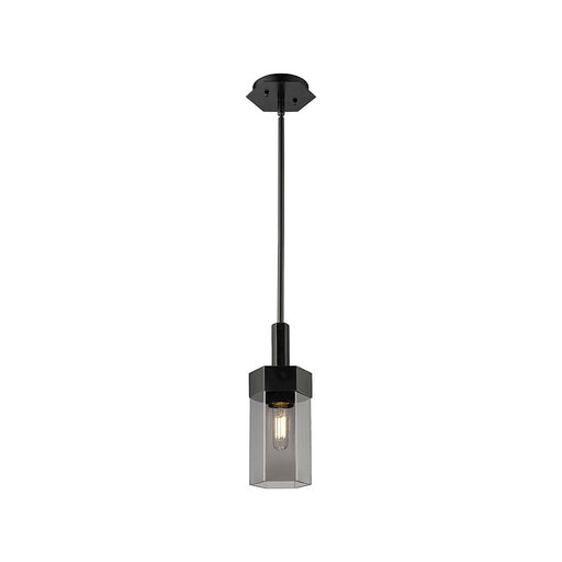 Innovations Claverack 1 Lt 9" Stem Pendant, Black/P Smoke