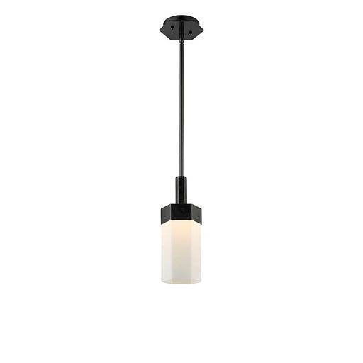 Innovations Claverack 1 Lt 9" Stem Pendant, Black/White