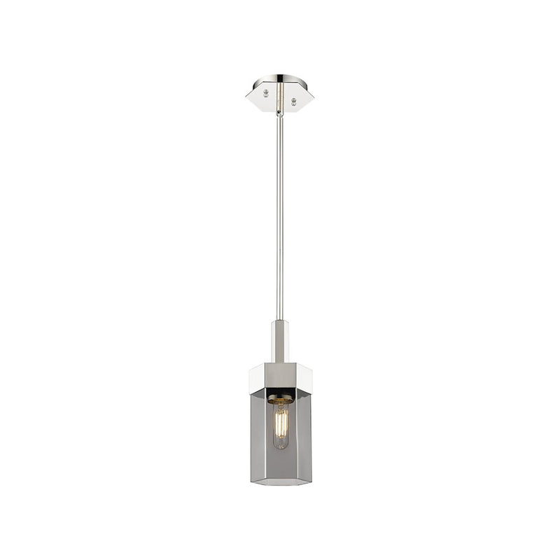Innovations Claverack 1 Lt 9" Stem Pendant, PN/Plated Smoke