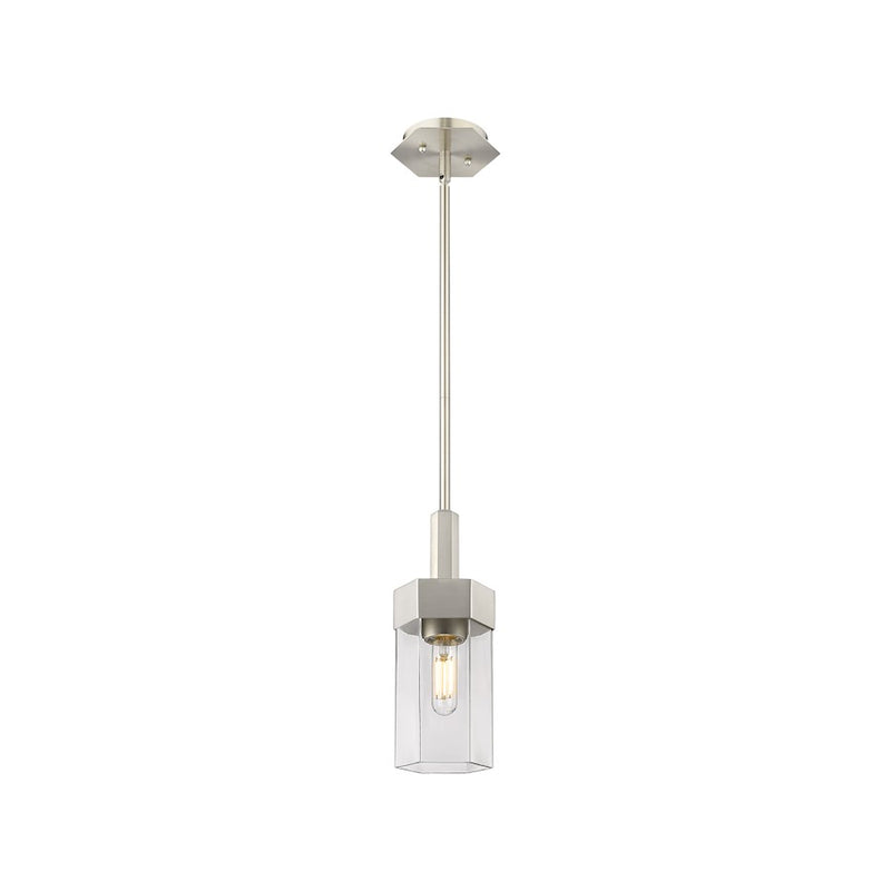 Innovations Claverack 1 Lt 9" Stem Pendant, SN/Clear