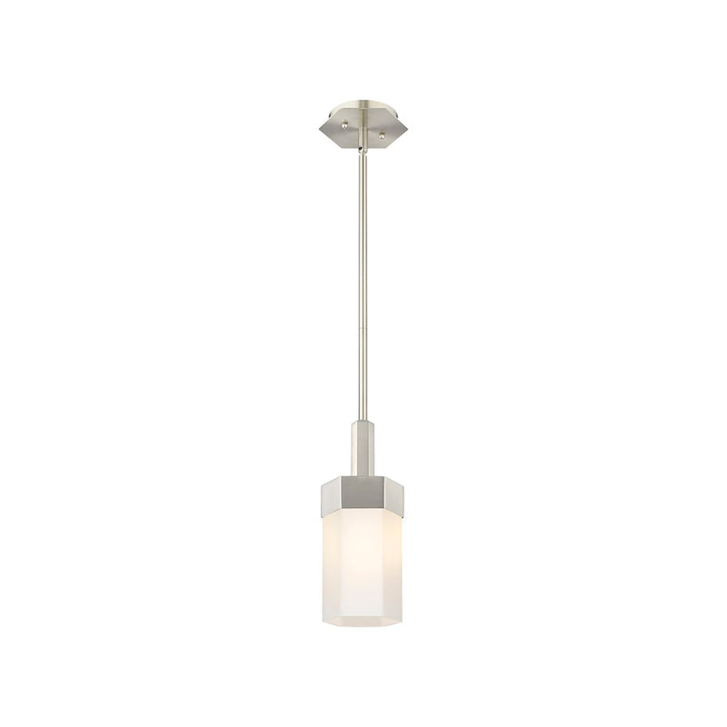 Innovations Claverack 1 Lt 9" Stem Pendant, SN/White
