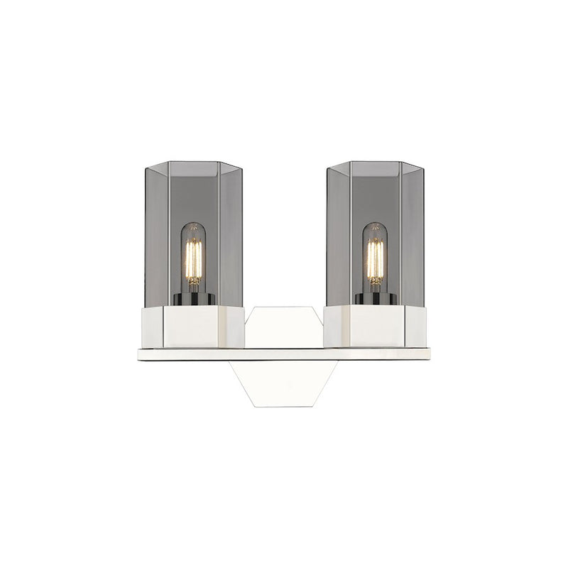 Innovations Claverack 2 Lt 9" Wall Bath, PN/Plated Smoke