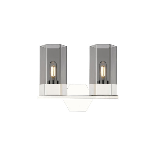Innovations Claverack 2 Lt 9" Wall Bath, PN/Plated Smoke