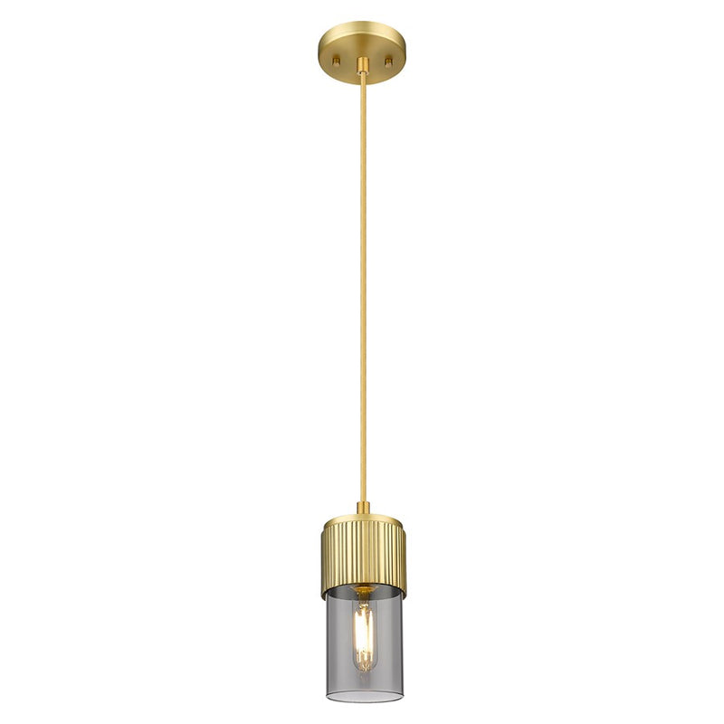 Innovations Bolivar 5" Cord Pendant/7" Brushed Brass/Smoke - 428-1P-BB-G428-7SM