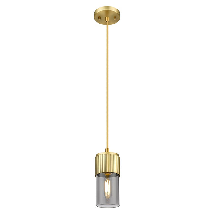 Innovations Bolivar 5" Cord Pendant/7" Brushed Brass/Smoke - 428-1P-BB-G428-7SM