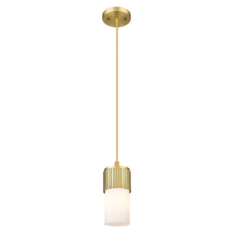 Innovations Bolivar 5" Cord Pendant/7" Brushed Brass/White - 428-1P-BB-G428-7WH