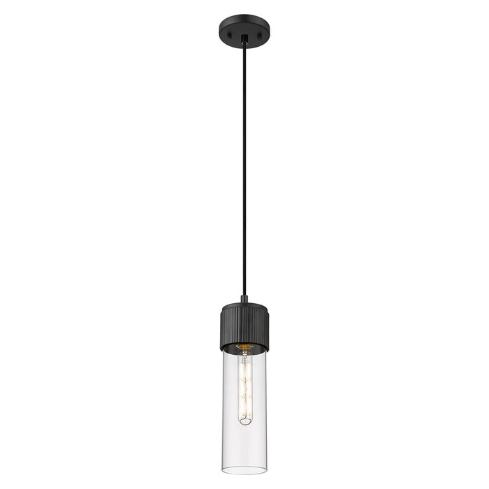 Innovations Bolivar 1Lt 5" Cord Pendant/12" Black/Clear - 428-1P-BK-G428-12CL
