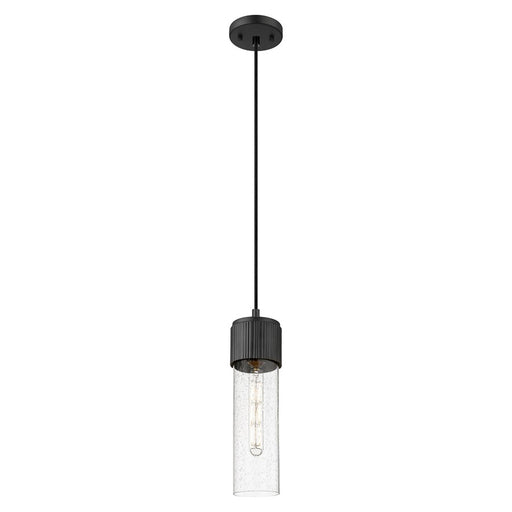 Innovations Bolivar 1Lt 5" Cord Pendant/12" Black/Seedy - 428-1P-BK-G428-12SDY