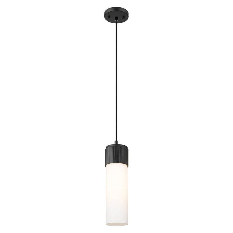 Innovations Bolivar 1Lt 5" Cord Pendant/12" Black/White - 428-1P-BK-G428-12WH