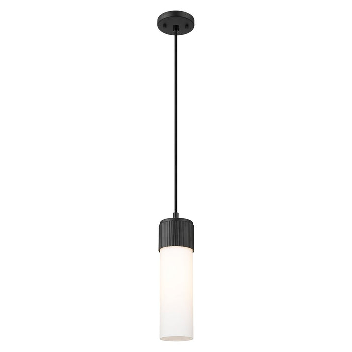 Innovations Bolivar 1Lt 5" Cord Pendant/12" Black/White - 428-1P-BK-G428-12WH