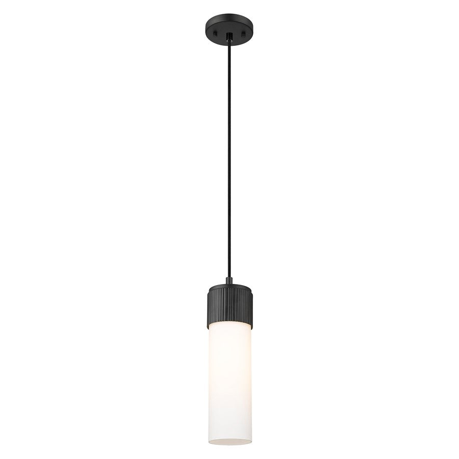 Innovations Bolivar 1Lt 5" Cord Pendant/12" Black/White - 428-1P-BK-G428-12WH