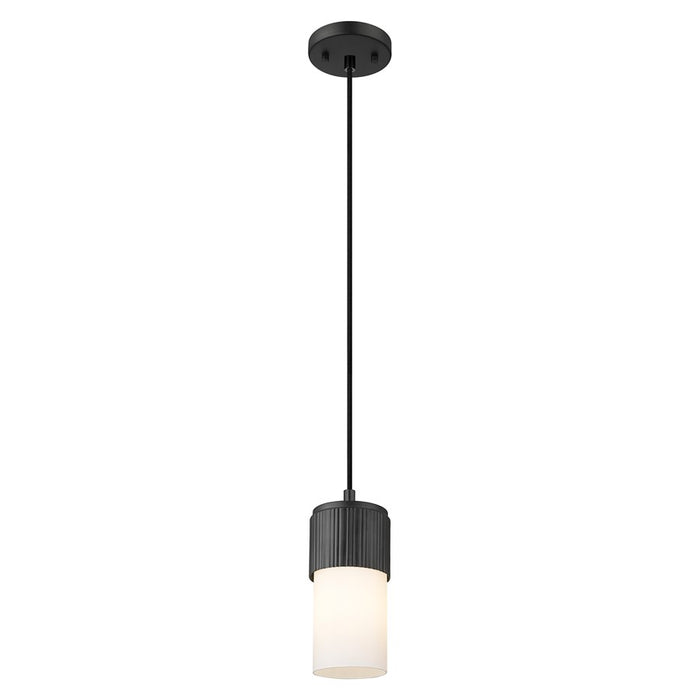 Innovations Bolivar 1Lt 5" Cord Pendant/7" Black/White - 428-1P-BK-G428-7WH