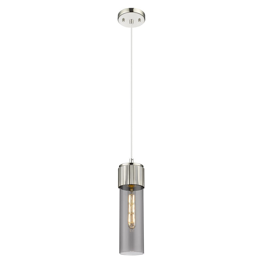 Innovations Bolivar 5" Cord Pendant/12" PN/Smoke - 428-1P-PN-G428-12SM