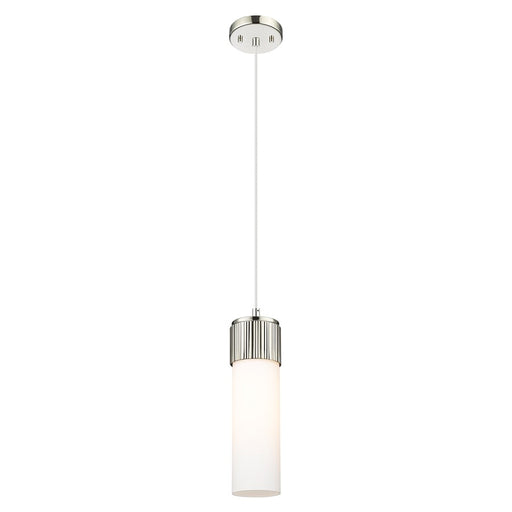 Innovations Bolivar 5" Cord Pendant/12" PN/White - 428-1P-PN-G428-12WH