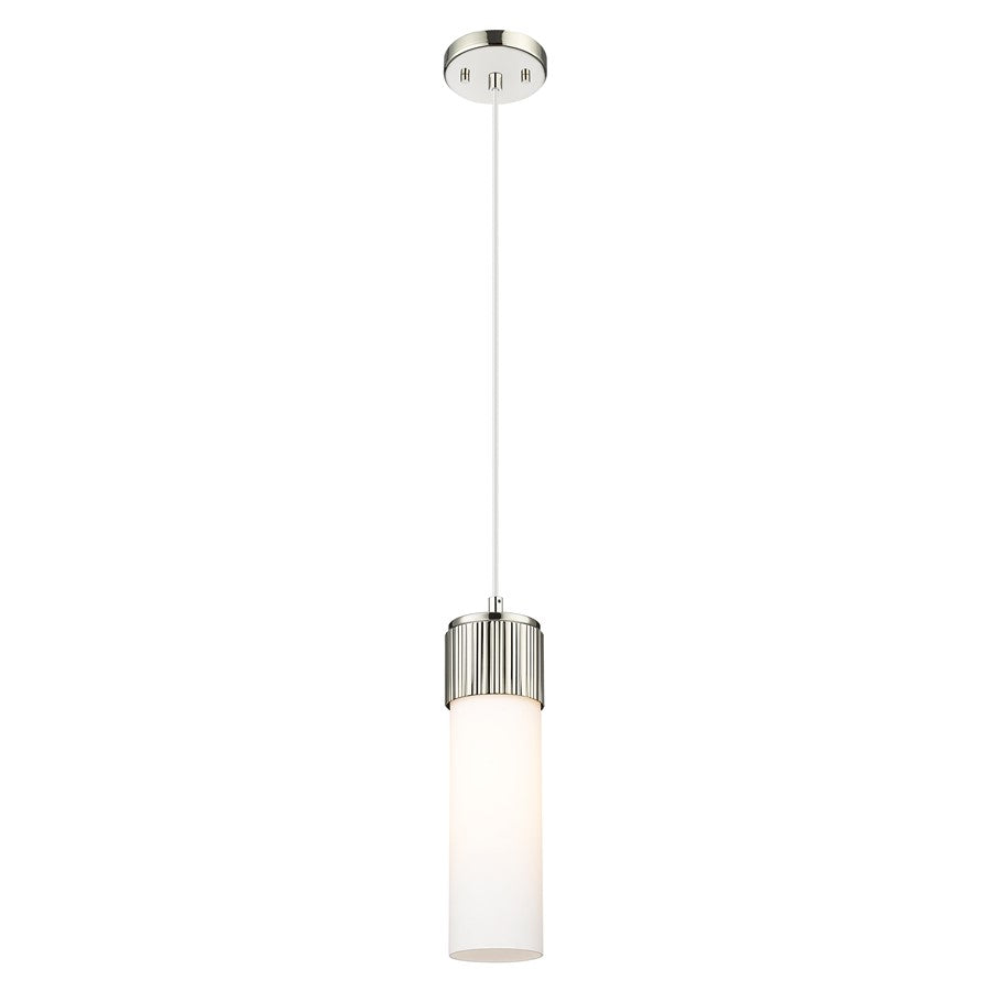 Innovations Bolivar 5" Cord Pendant/12" PN/White - 428-1P-PN-G428-12WH