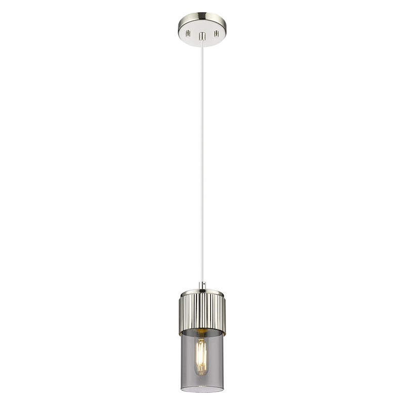 Innovations Bolivar 5" Cord Pendant/7" PN/Smoke - 428-1P-PN-G428-7SM