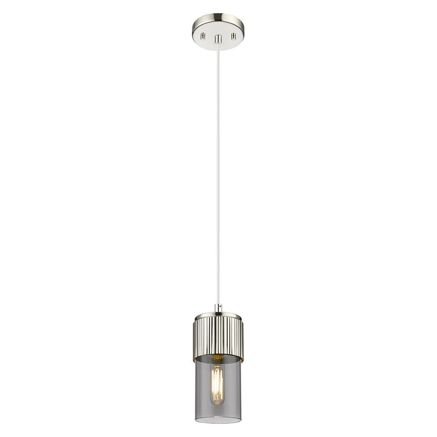 Innovations Bolivar 5" Cord Pendant/7" PN/Smoke - 428-1P-PN-G428-7SM