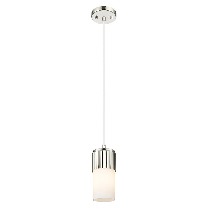 Innovations Bolivar 5" Cord Pendant/7" PN/White - 428-1P-PN-G428-7WH