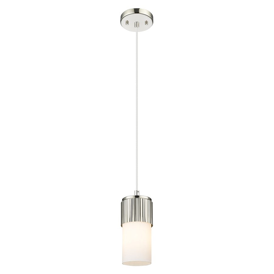 Innovations Bolivar 5" Cord Pendant/7" PN/White - 428-1P-PN-G428-7WH