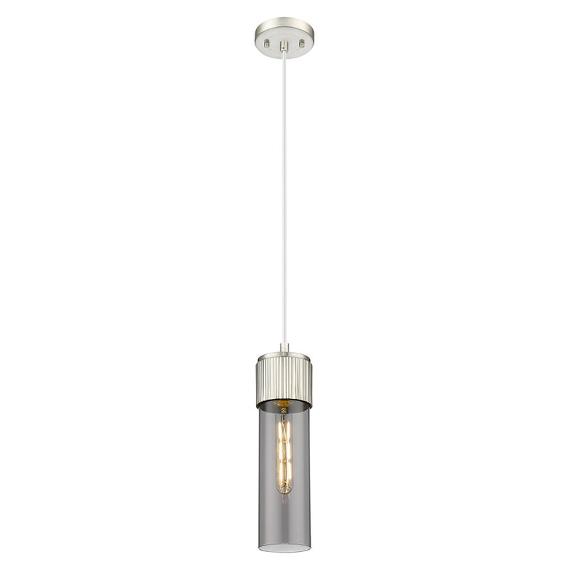 Innovations Bolivar 5" Cord Pendant/12" Satin Nickel/Smoke - 428-1P-SN-G428-12SM