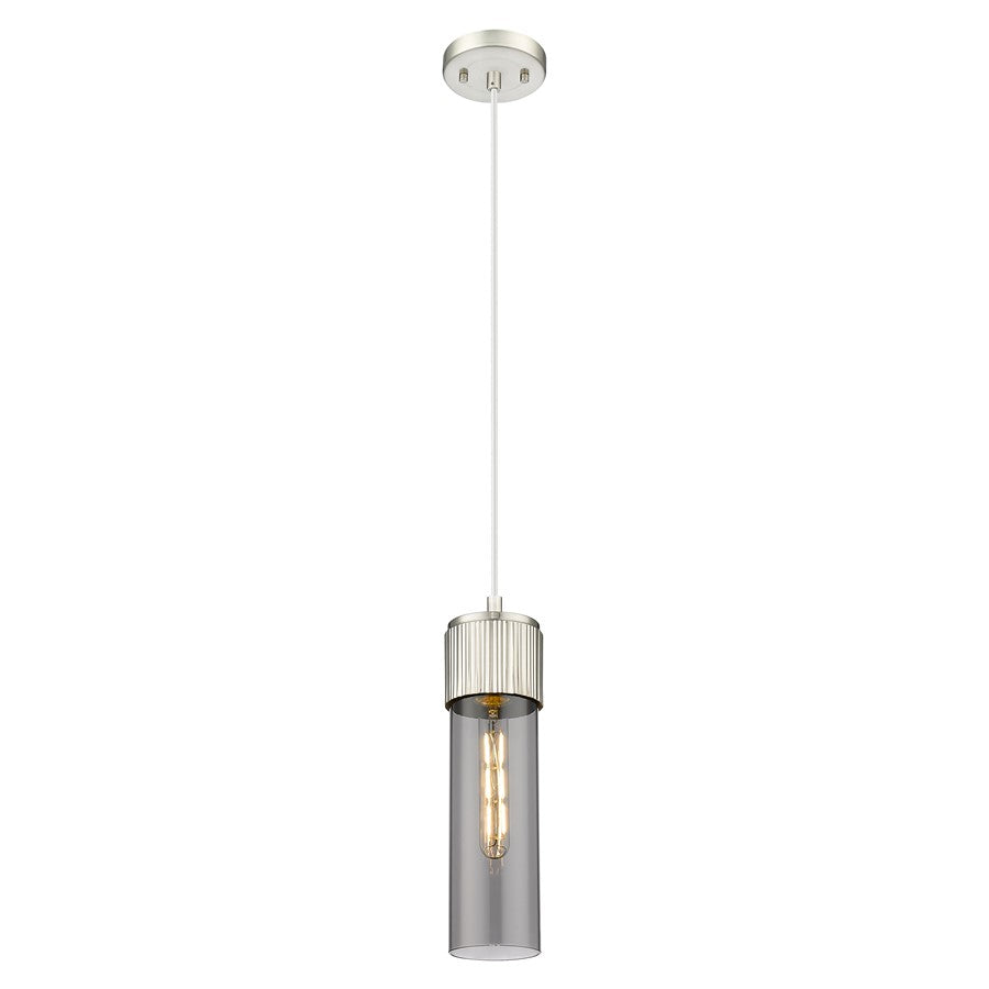 Innovations Bolivar 5" Cord Pendant/12" Satin Nickel/Smoke - 428-1P-SN-G428-12SM