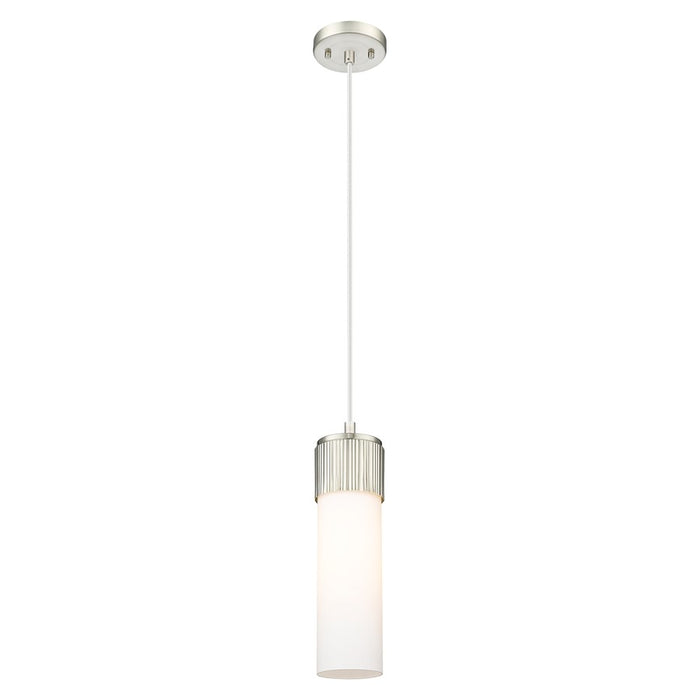 Innovations Bolivar 5" Cord Pendant/12" Satin Nickel/White - 428-1P-SN-G428-12WH