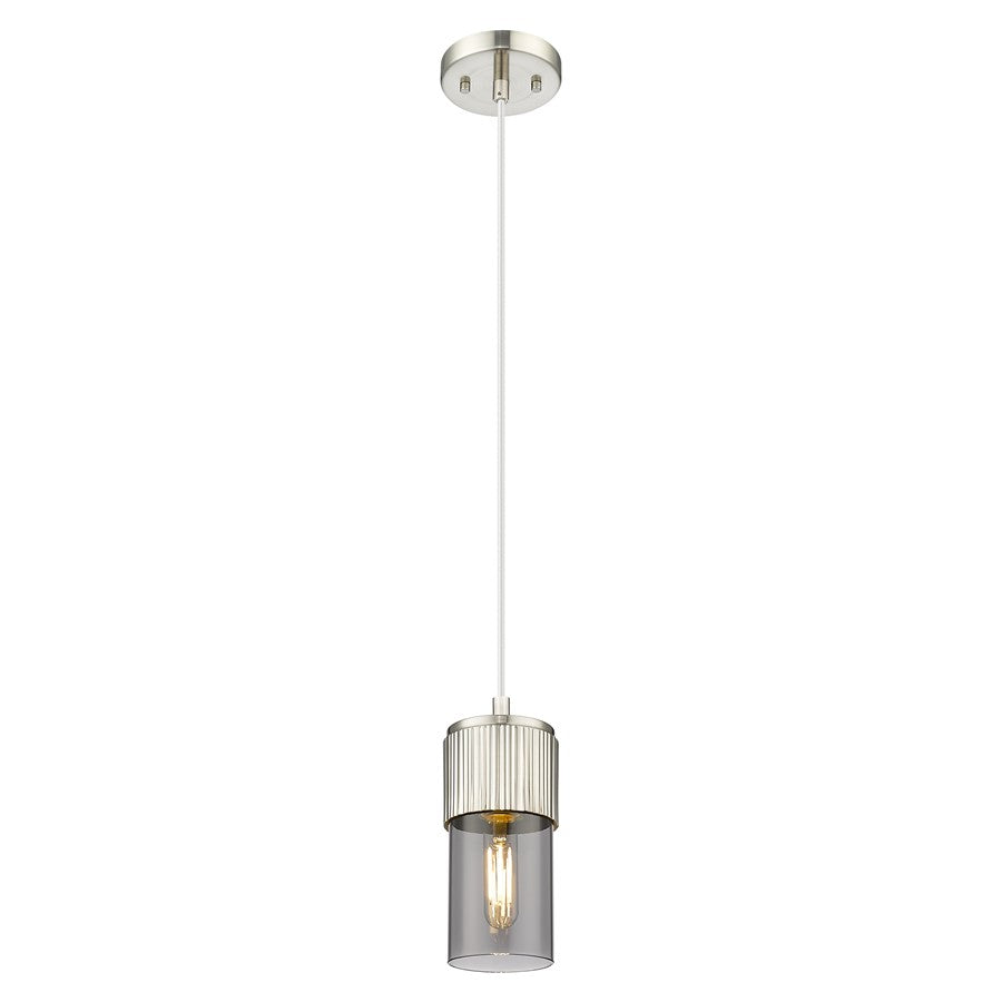 Innovations Bolivar 5" Cord Pendant/7" Satin Nickel/Smoke - 428-1P-SN-G428-7SM