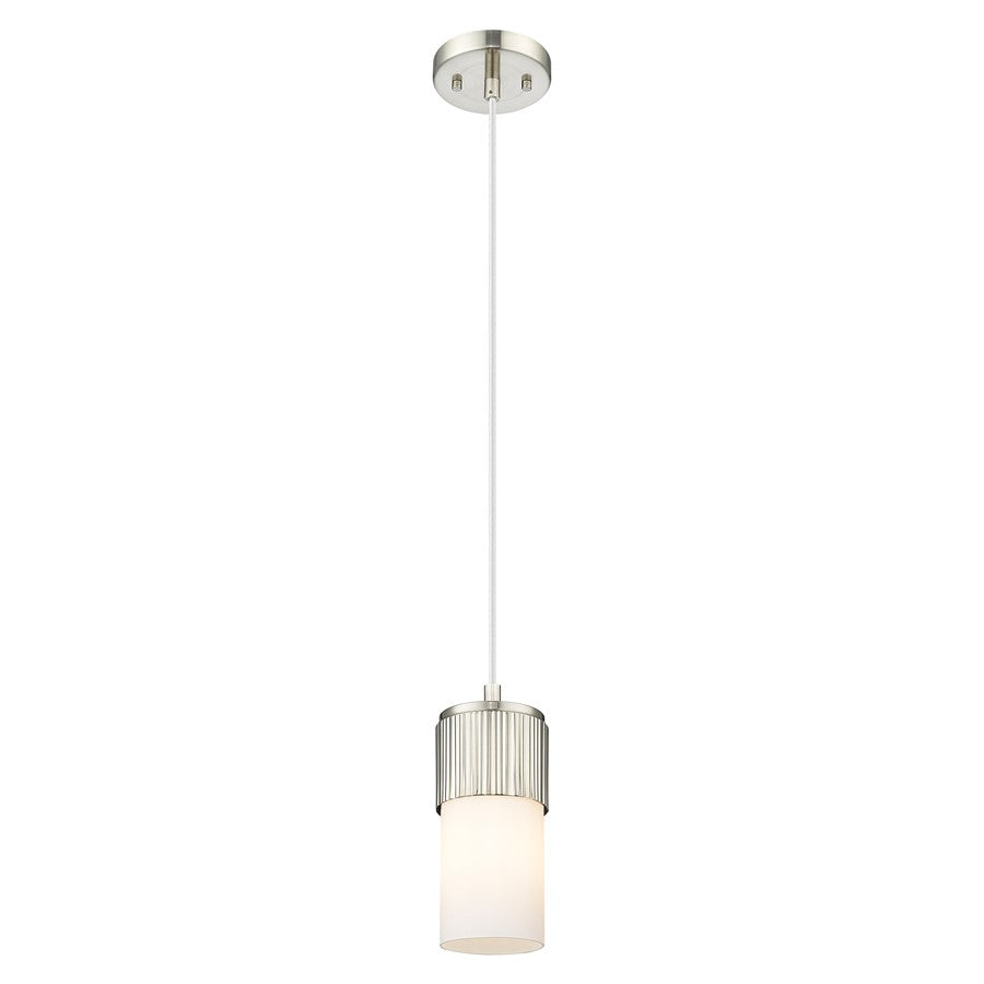 Innovations Bolivar 5" Cord Pendant/7" Satin Nickel/White - 428-1P-SN-G428-7WH