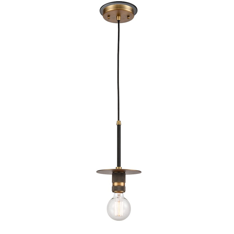 Innovations Aurora 5" 1 Light Mini Pendant, Black Brushed Brass