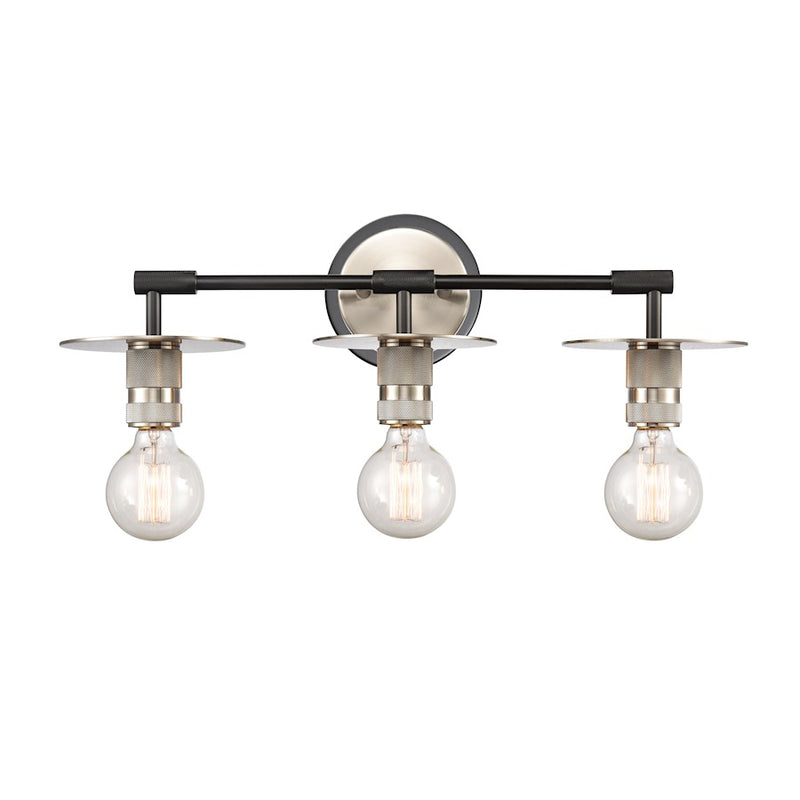 Innovations Aurora 3 Light Bath Vanity Light, Nickel