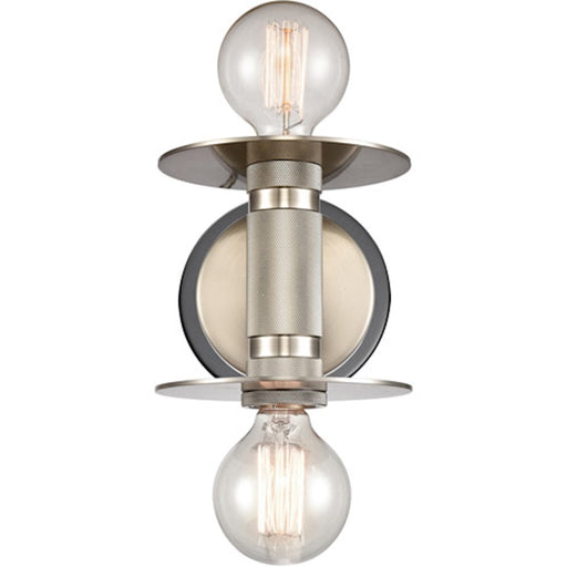 Innovations Aurora 2 Light Wall Sconce, Nickel