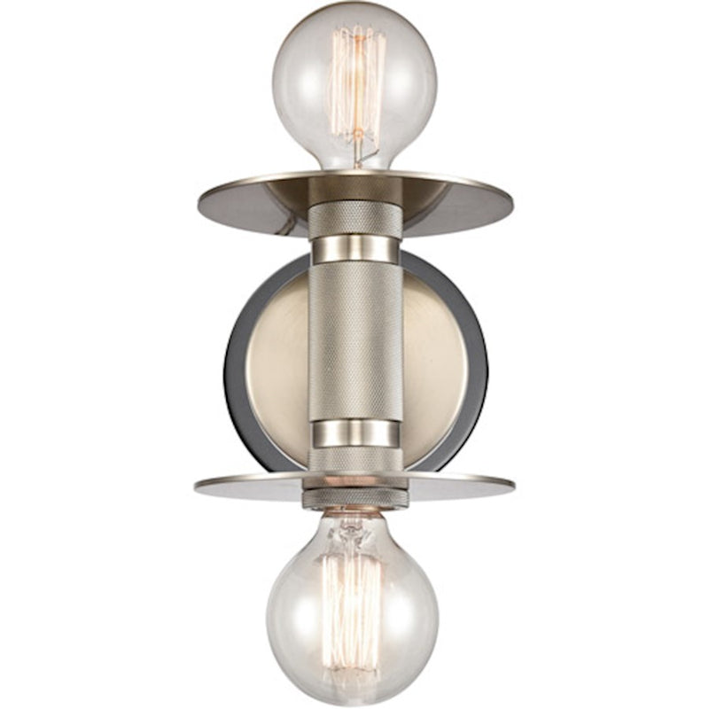Innovations Aurora 2 Light LED Wall Sconce, Nickel