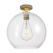 Innovations Crown Point 1Lt 12" Athens Flush, BB/Clear - 434-1F-BB-G122-12