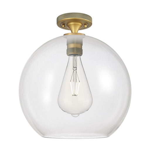Innovations Crown Point 1Lt 12" Athens Flush, BB/Clear - 434-1F-BB-G122-12