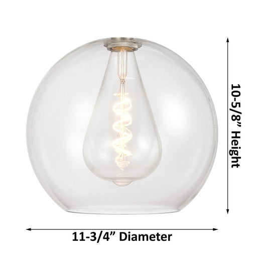 Innovations Crown Point 1Lt 12" Athens Flush, Brushed Brass/Clear