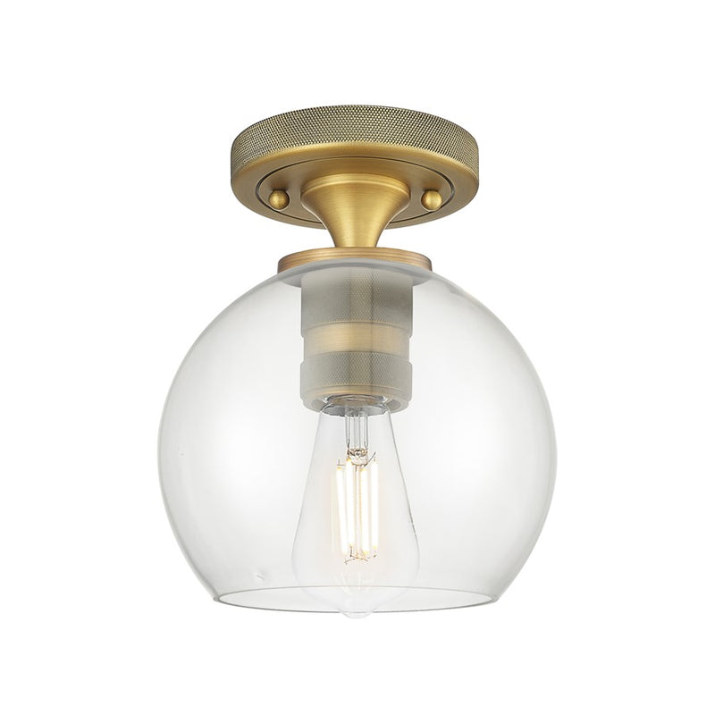Innovations Crown Point 1Lt 6" Athens Flush, BB/Clear - 434-1F-BB-G122-6