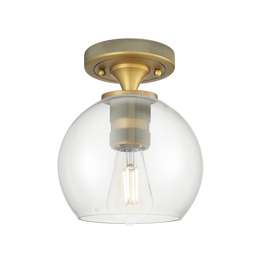 Innovations Crown Point 1Lt 6" Athens Flush, BB/Clear - 434-1F-BB-G122-6