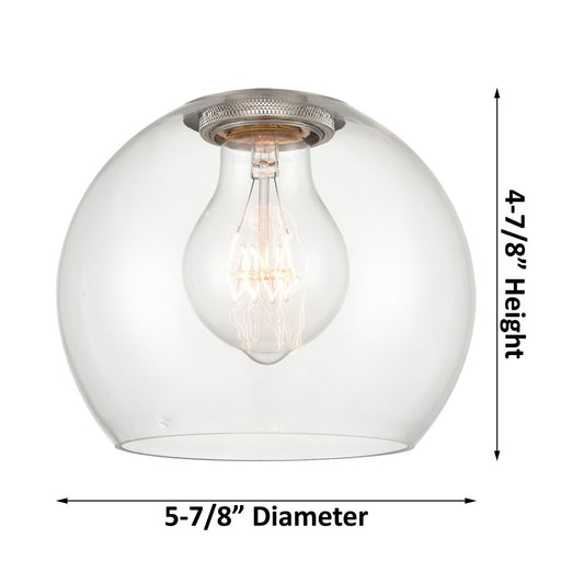 Innovations Crown Point 1Lt 6" Athens Flush, Brushed Brass/Clear