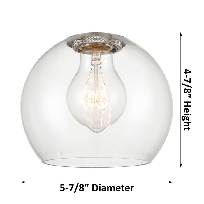 Innovations Crown Point 1Lt 6" Athens Flush, Brushed Brass/Clear