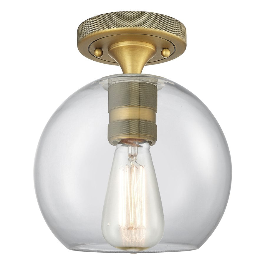 Innovations Crown Point 8" Athens Flush Mount, BB/Clear - 434-1F-BB-G122-8