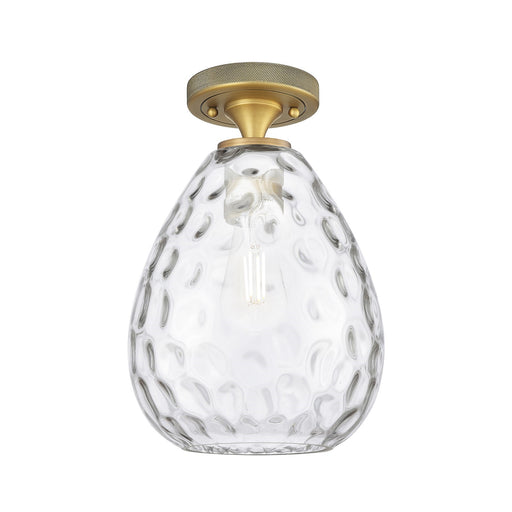 Innovations Waverly 8in 1-Light Flush Mount | Industrial Brushed Brass and Clear Glass | Hallway & Bedroom | 8 x 8 x 11.5 in | Model 434-1F-BB-G372