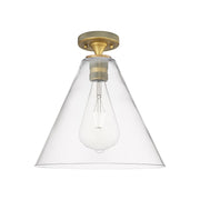 Innovations Crown Point 1Lt 12" Berkshire Flush, BB/Clear - 434-1F-BB-GBC-122