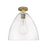 Innovations Crown Point 1Lt 12" Bristol Flush, BB/Clear - 434-1F-BB-GBD-122