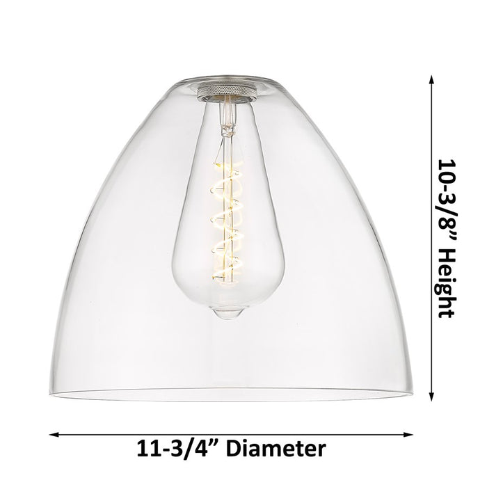 Innovations Crown Point 1Lt 12" Bristol Flush, Brushed Brass/Clear