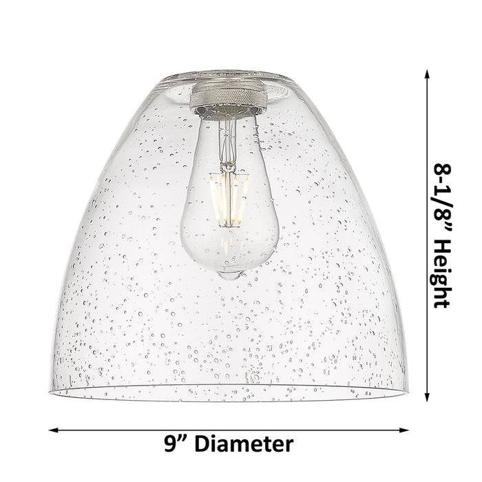 Innovations Crown Point 1Lt 9" Bristol Flush, Brushed Brass/Seed