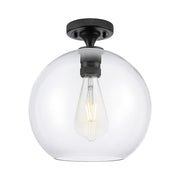 Innovations Crown Point 1Lt 10" Athens Flush, Black/Clear - 434-1F-BK-G122-10