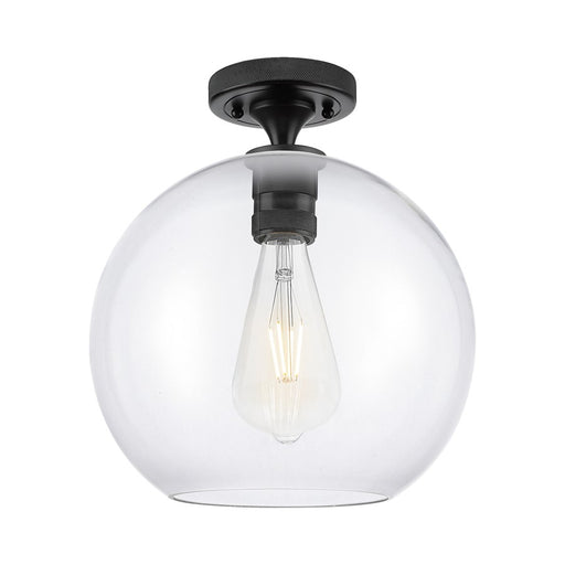 Innovations Crown Point 1Lt 10" Athens Flush, Black/Clear - 434-1F-BK-G122-10